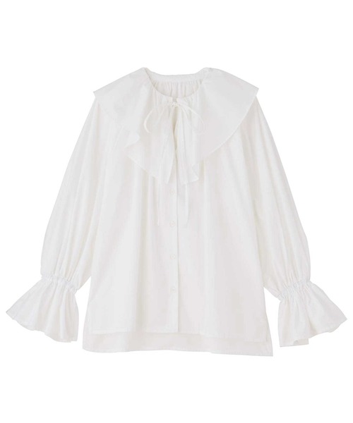 GeeRA（ジーラ） ブラウス シャツ ビッグフリルカラーブラウス