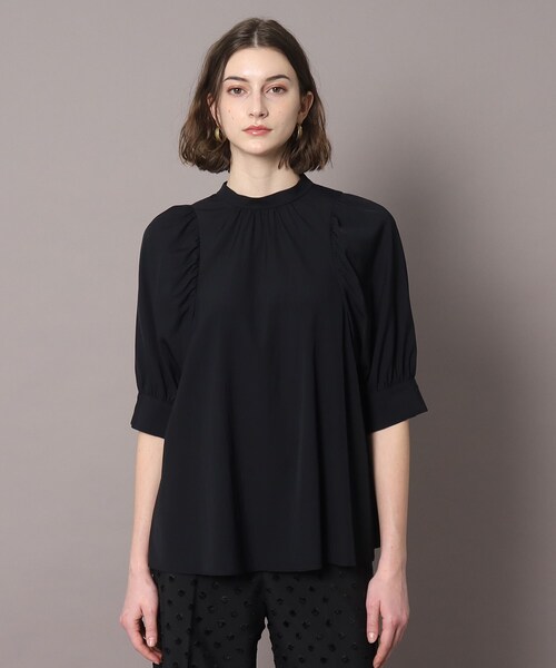 [DRESSTERIOR] короткий рукав блуза 36 черный женский 