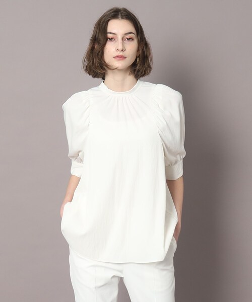 [DRESSTERIOR] короткий рукав блуза 36 черный женский 