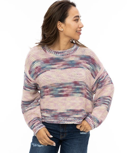 ニット セーター BILLABONG レディース FADE OUT セーター/ビラボンドロップショルダーショート丈ローゲージニット レディース