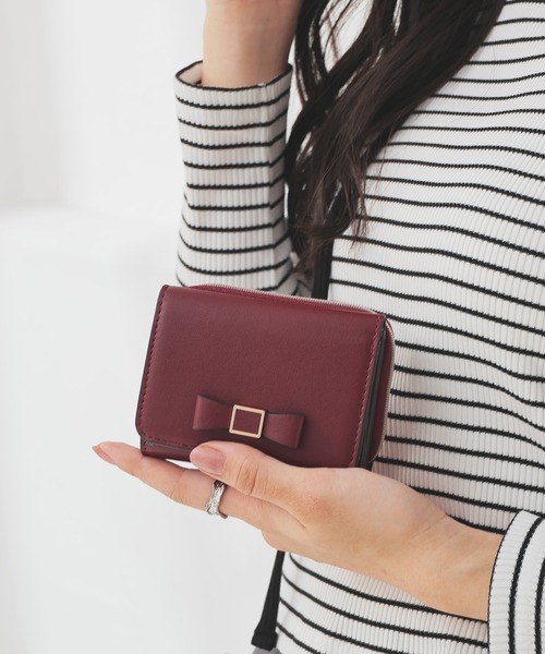 Honeys（ハニーズ） ミニ 財布 リボン付ウォレット レディース