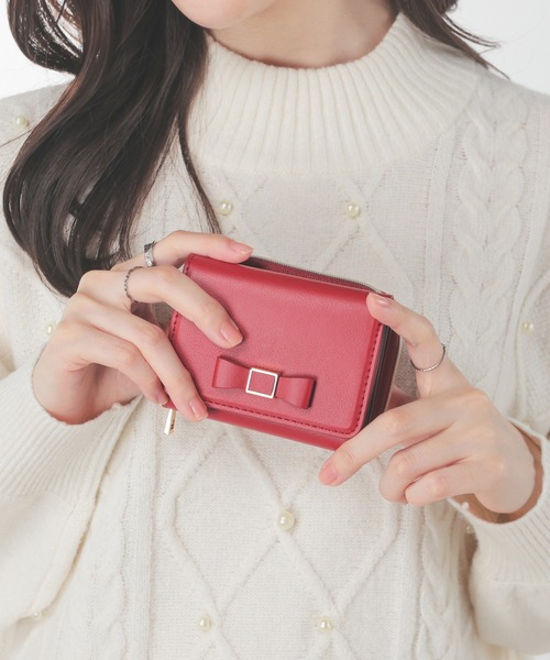 Honeys（ハニーズ） ミニ 財布 リボン付ウォレット レディース