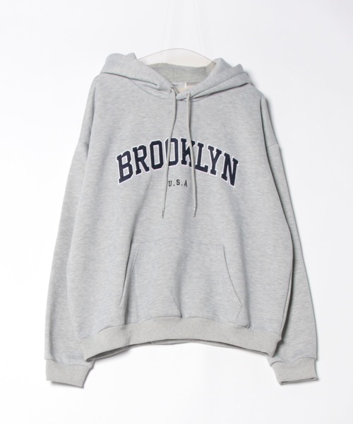 NOWLE（ノウル） パーカー 「NOWLE」BROOKLYN U.S.A ワッペン刺繍 裏