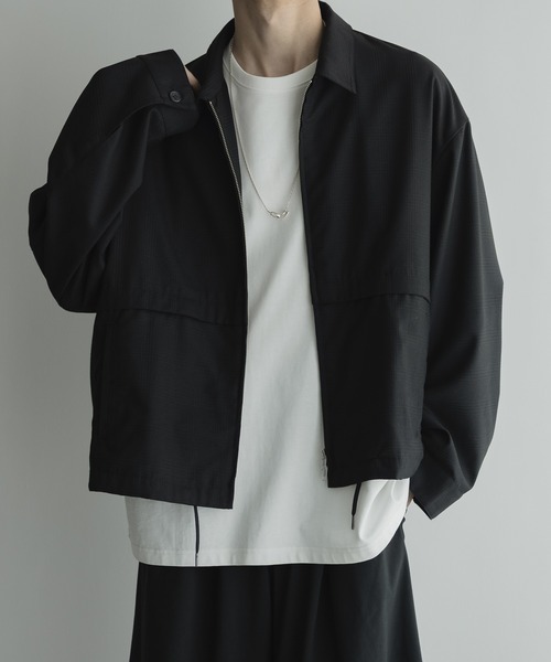 remer loose shadow check short jacket 新品 セール】loose shadow check short jacket / ルーズシャドウ