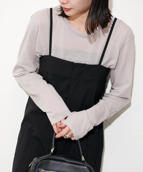 tシャツ 「追加」クルーネックシアーロングTシャツ レディース 追加10》クルーネックシアーロングTシャツ（Tシャツ/カットソー