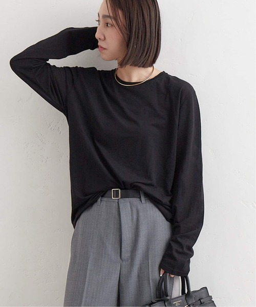 tシャツ 「追加」クルーネックシアーロングTシャツ レディース 追加10》クルーネックシアーロングTシャツ（Tシャツ/カットソー