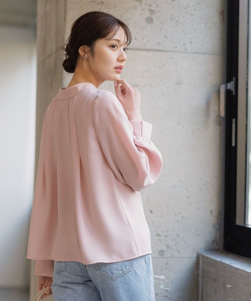 ブラウス シャツ 前後2WAYボウタイブラウス308246 レディース Andemiu ブラウス シャツ 前後2WAYボウタイブラウス308246