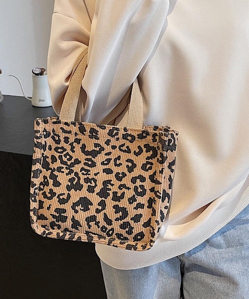Mignonjour トートバッグ Mignonjour/ヒョウ柄ミニトートバッグ