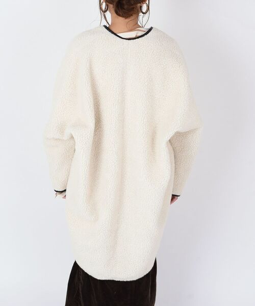 「Khaju」 ノーカラーコート ONE SIZE オフホワイト レディース_画像5