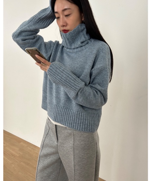 「Didot.showroom」 タートルネックニット FREE ブラウン レディース_画像3