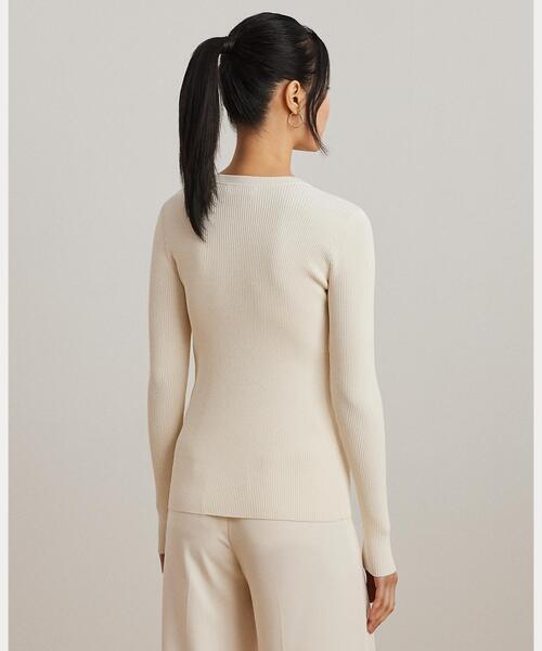 LAUREN RALPH LAUREN / ローレン ラルフ ローレン リブニット ヘンリーネック セーター リブニット ヘンリーネック セーター