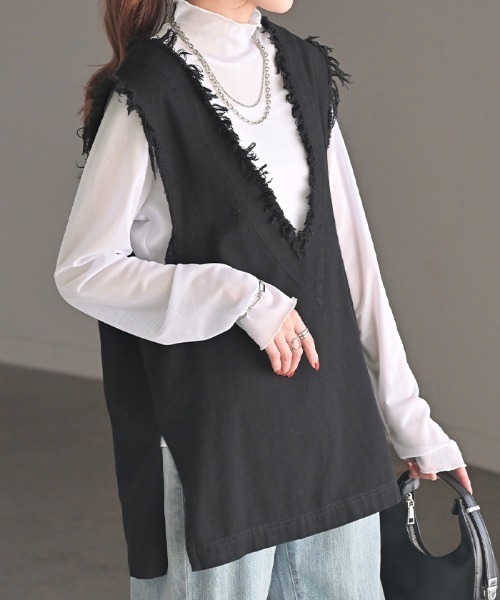 トップス kyu Kintsugi” Crew Neck Knitted Top | Mame