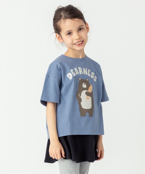 EARTH 　Tシャツ　パンツ　パイル地　アース　海外子供服 ever closet（エバークローゼット） tシャツ どうぶつプリントTシャツ