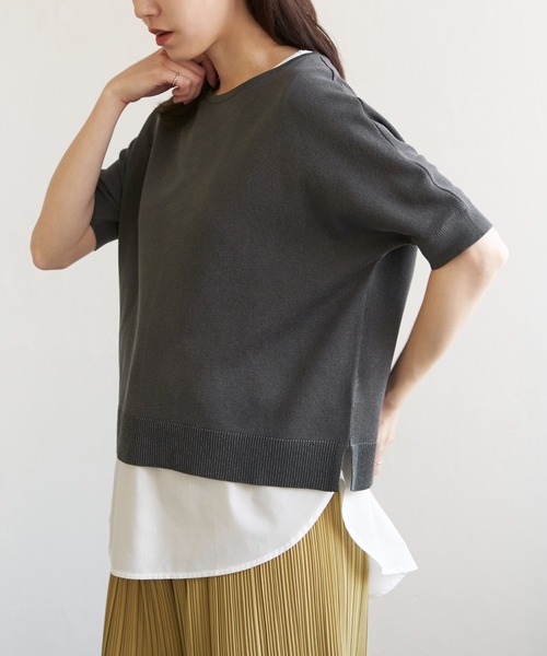 ikka ニット セーター 「2点セット」ドルマン裾ラメニット