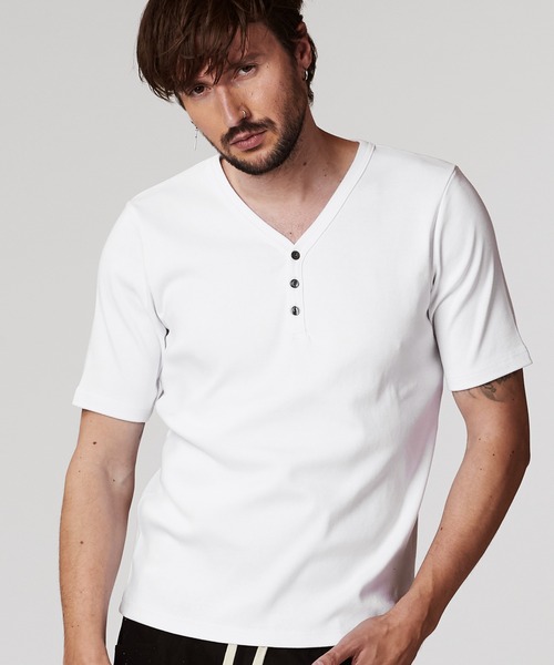 その他 T NO ID.（ノーアイディー） tシャツ 「NO ID.」Fraise Henry V-Neck T