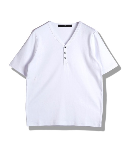 NO ID.（ノーアイディー） tシャツ 「NO ID.」Fraise Henry V-Neck T