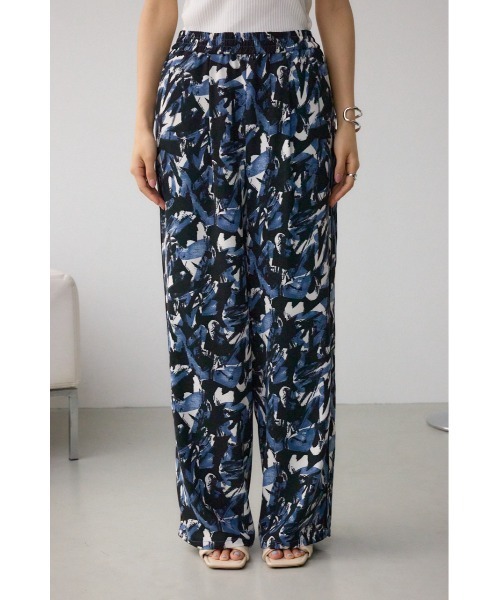 OUTDOOR PRODUCTS アソート柄イージパンツ ブルーA AZUL BY MOUSSY スラックス パンツ アソート柄プリントイージー