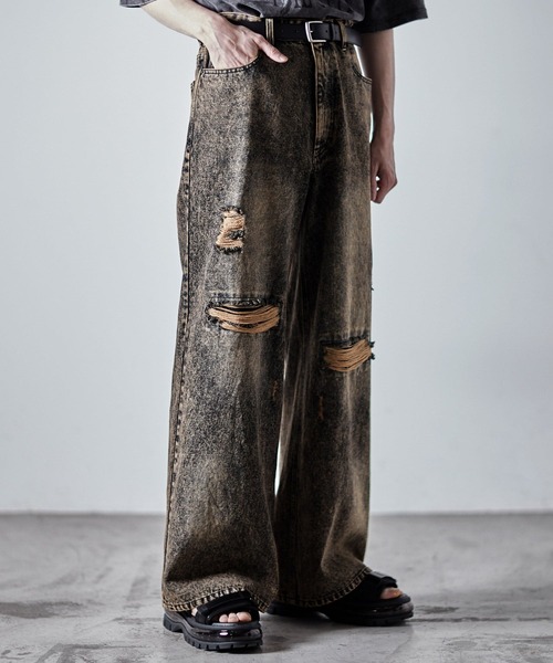 Plage 未使用品 GRLFRND ダメージデニム SEQUEL - SQ-25SS-PT-06 x FRAGMENT DAMAGE DENIM PANTS INDIGO