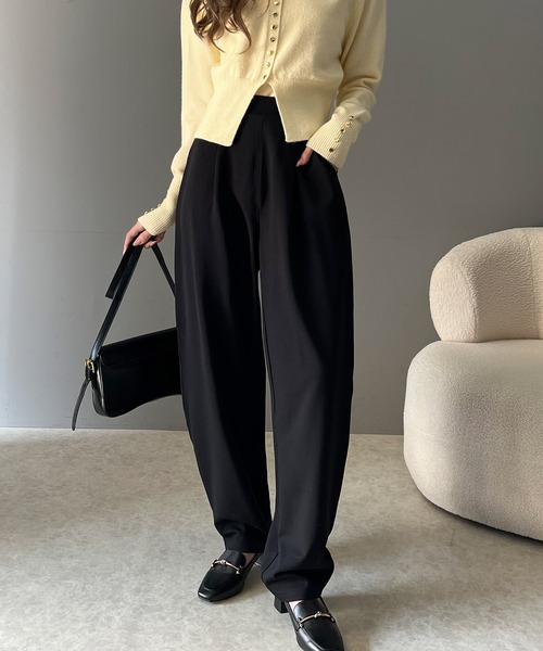 H beauty&youth ダークブラウン スラックス MEDIUM Perfect Suit FActory スラックス TWセットアップ パンツ 無地調