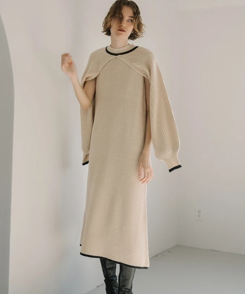 未使用品　willfully ニットワンピ WILLFULLY（ウィルフリー） ニットワンピース FREE タン レディース