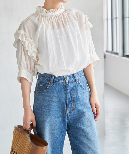Spick＆Span 「Spick & Span」 7分袖ブラウス - ベージュ