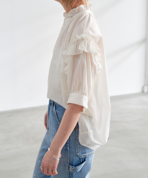 Spick＆Span 「Spick & Span」 7分袖ブラウス - ベージュ