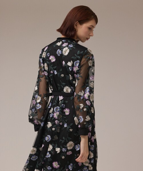 GRACE CONTINENTAL ワンピース マルチ刺繍フレアワンピース : ZOZOTOWN