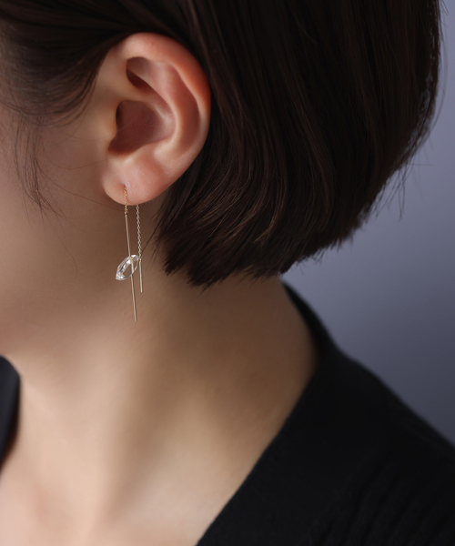 片耳　アメリカンピアス Lilas ピアス スラストクォーツアメリカンピアス K10（片耳