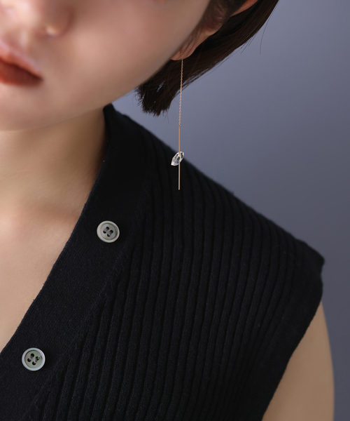 Lilas ピアス スラストクォーツアメリカンピアス K10（片耳