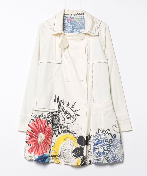 Desigual（デシグアル） 花柄コート 38 ベージュ レディース