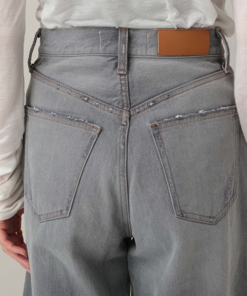 「Curensology」 加工ブーツカットデニムパンツ 40 グレー レディース