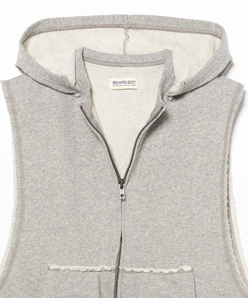 BEAMS BOY ベスト ジレ スウェット フルジップ パーカー