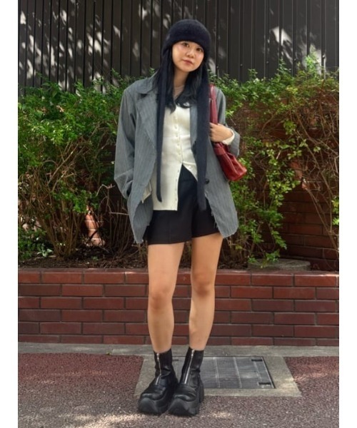 SLY（スライ） ニット セーター LACE DOCKING FRONT BUTTON TOPS