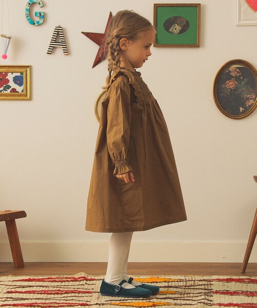 こども ビームス ワンピース レースカラー タイプライター ワンピース