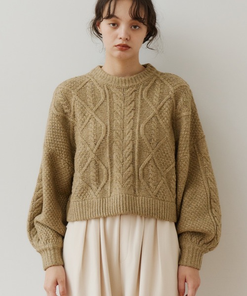 ニット セーター short cable knit/ショートケーブルニット レディース | OLUN | 03