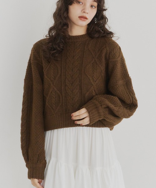 ニット セーター short cable knit/ショートケーブルニット レディース | OLUN | 02