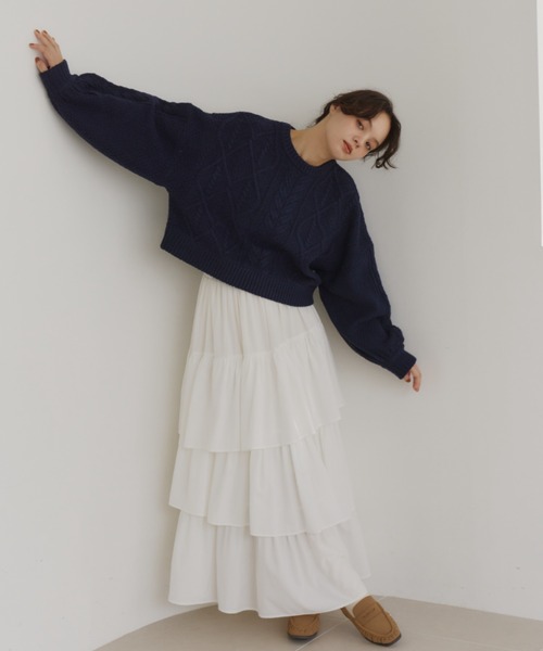 ニット セーター short cable knit/ショートケーブルニット レディース | OLUN | 16