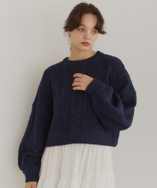 ニット セーター short cable knit/ショートケーブルニット レディース | OLUN | 15