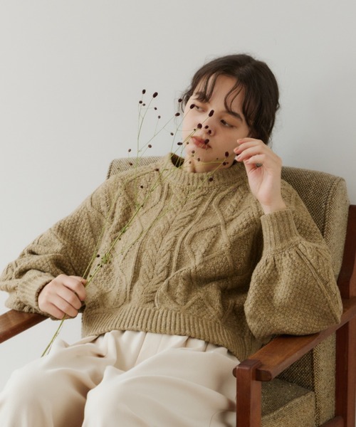 ニット セーター short cable knit/ショートケーブルニット レディース | OLUN | 09