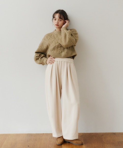 ニット セーター short cable knit/ショートケーブルニット レディース | OLUN | 10