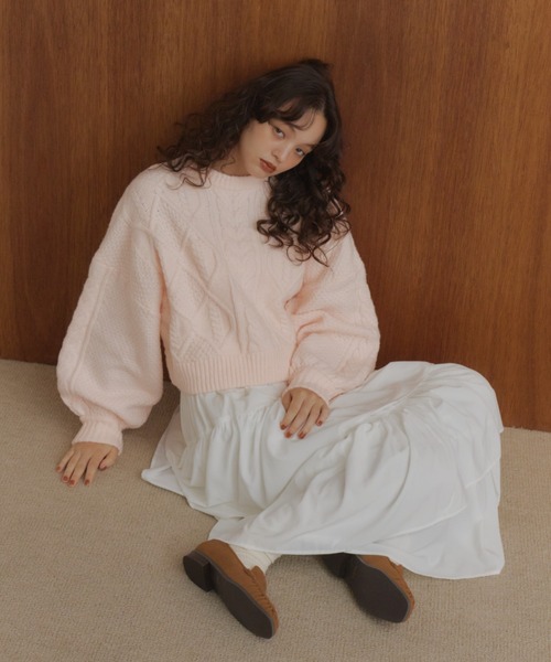 ニット セーター short cable knit/ショートケーブルニット レディース | OLUN | 12