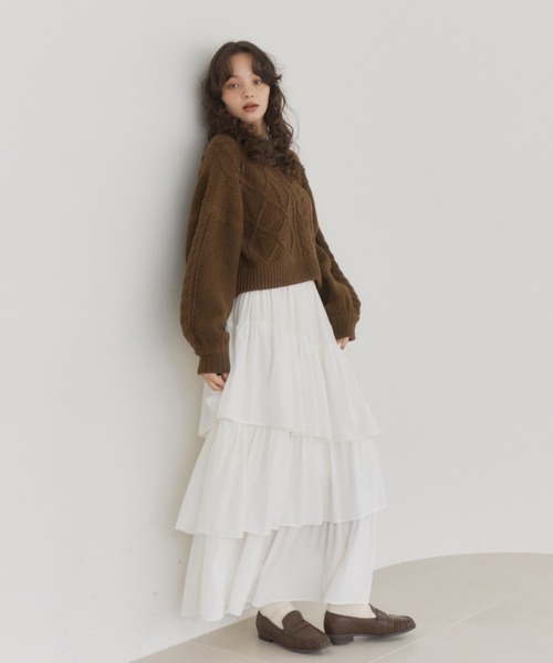ニット セーター short cable knit/ショートケーブルニット レディース | OLUN | 14