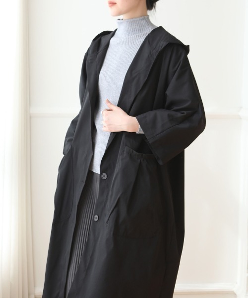 ADORE フード付き ブラックトレンチコート トレンチコート コート フード付きトレンチコート レディース