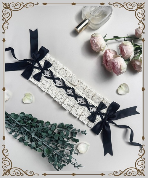 MAISON SELECT 9C36 はしごレース 編み上げ レースアップ 生成レース