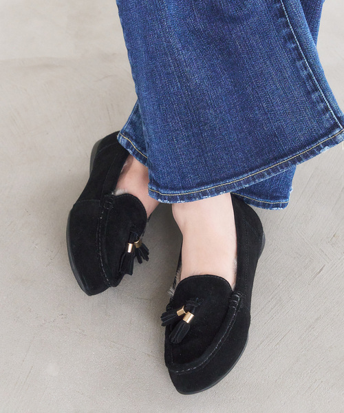 LE TALON（ル タロン） デッキシューズ モカシン レザーファータッセル