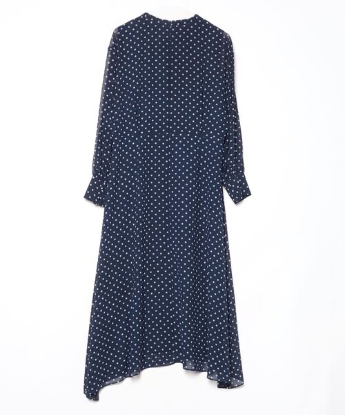 アンタイトル　ネイビー　長袖 ロングワンピース(11/7まで出品) UNTITLED（アンタイトル） 長袖ワンピース 42 ネイビー レディース