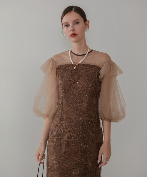 Leja（レジャ） ドレス 「LEJA」フラワースパンコールシアーフリル