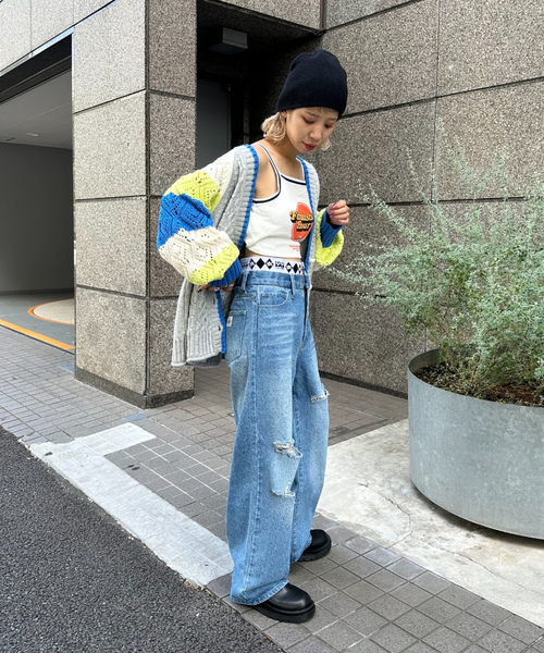 「HELLO.SANFRANCISCO」 デニムパンツ SMALL ブルー レディース_画像5