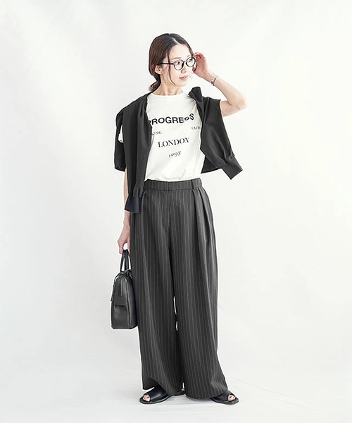 SOLAMONAT LARME（ソラモナラーム） ワイドパンツ パンツ ストライプ