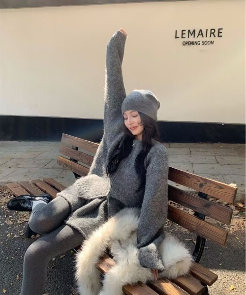 ViViDAY セットアップ 「上下2点セット」ニットカーディガン＋ニット